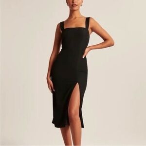 Abercrombie & Fitch Black Midi Dress